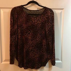 NWOT boutique animal print velvet tunic top